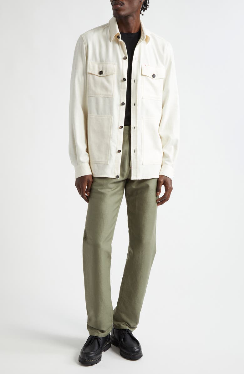 ISAIA The Button-Up Overshirt, Alternate, color, Open White