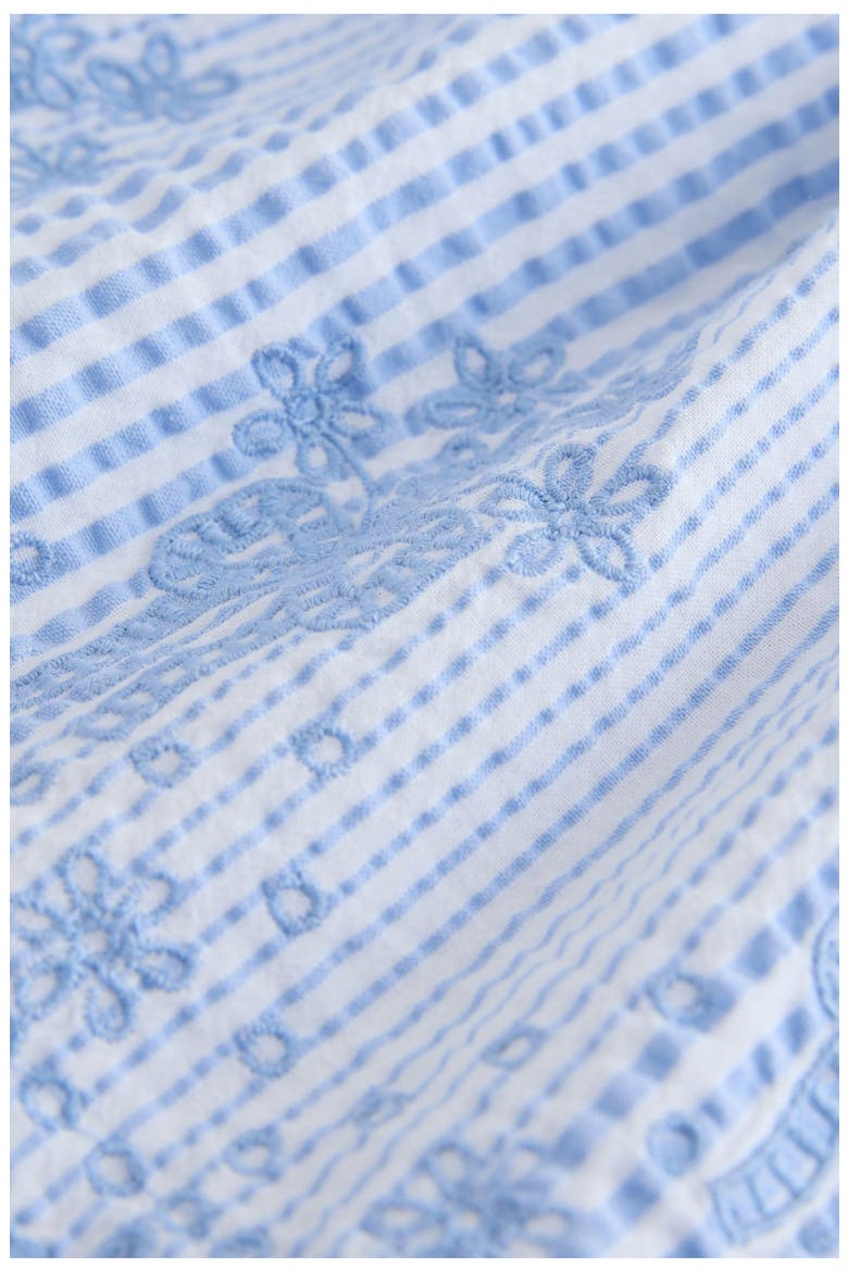 Kids' Stripe Broderie Flutter Sleeve Dress, Alternate, color, BLUE