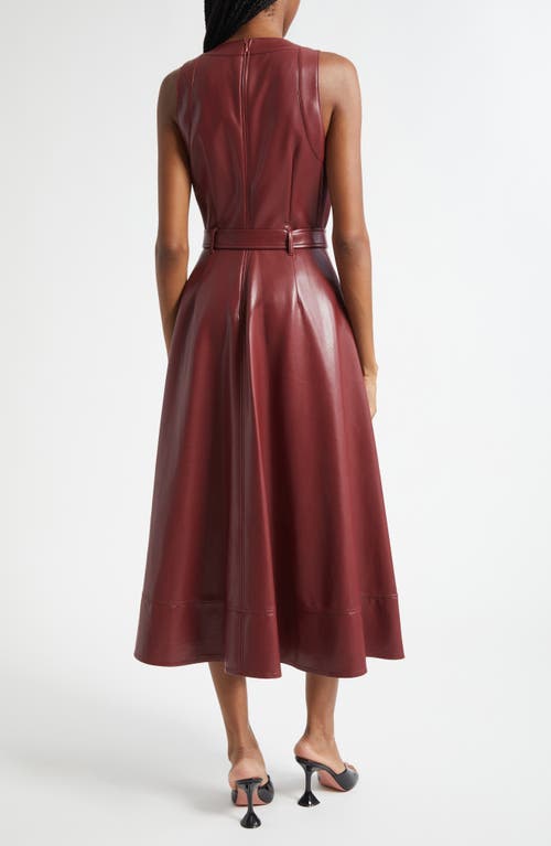 Cinq À Sept Zelda Faux Leather High Low Hem Dress In Red