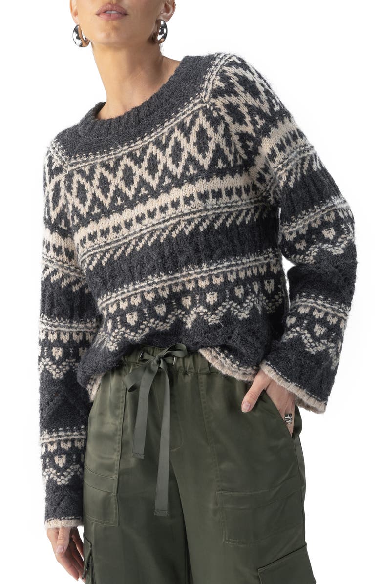 Sanctuary Fair Isle Crewneck Sweater, Main, color, 
