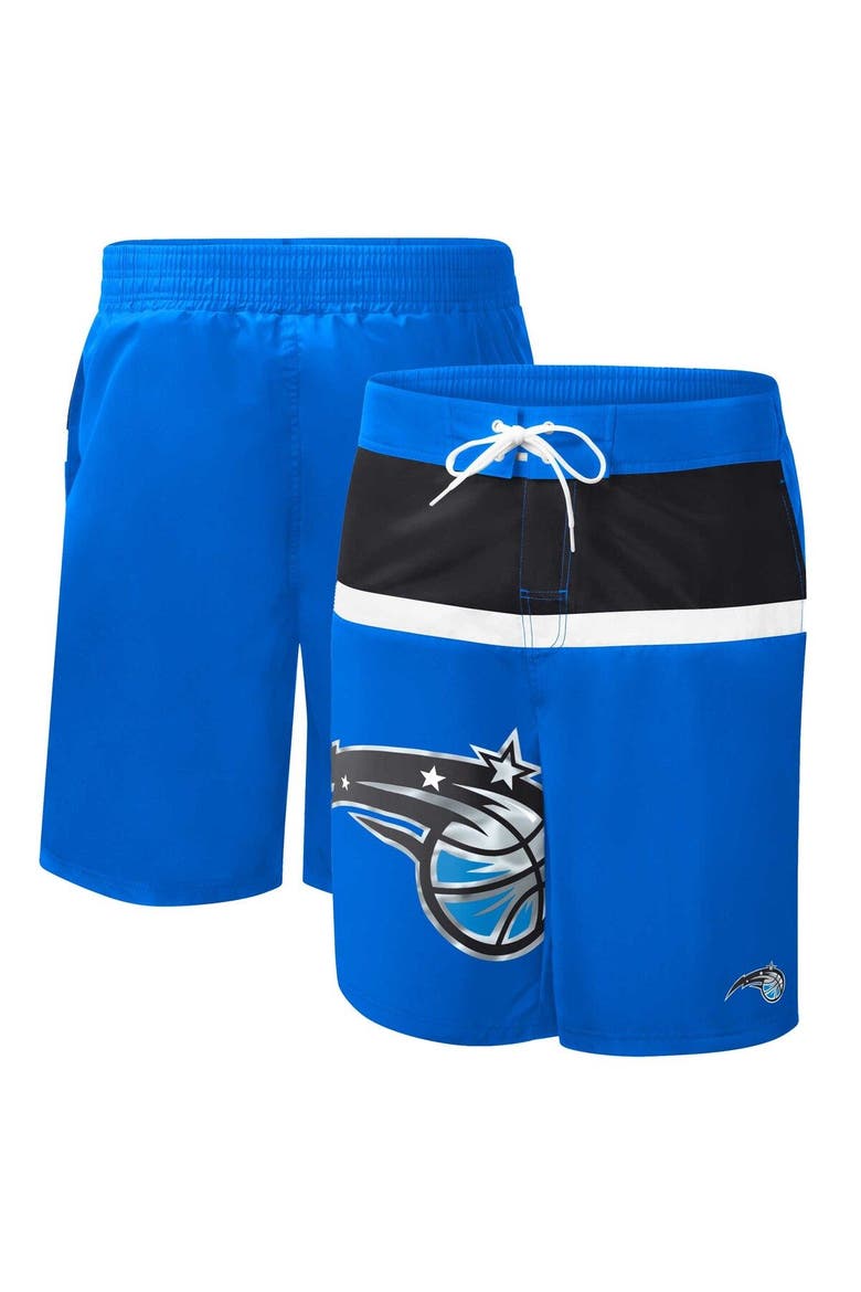Men's G-III Sports by Carl Banks Blue Orlando Magic Sea Wind Swim Trunks, Main, color, Blue