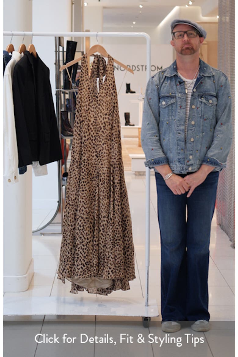Myra Cheetah Print Halter Neck Midi Dress video