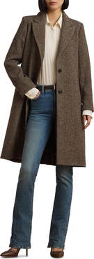 Lauren Ralph Lauren Wool Blend Tweed Coat