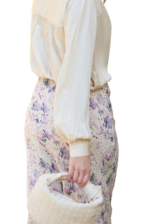 Lily And Lionel Saint Lace Insert Wonderland Print Midi Skirt In Multi