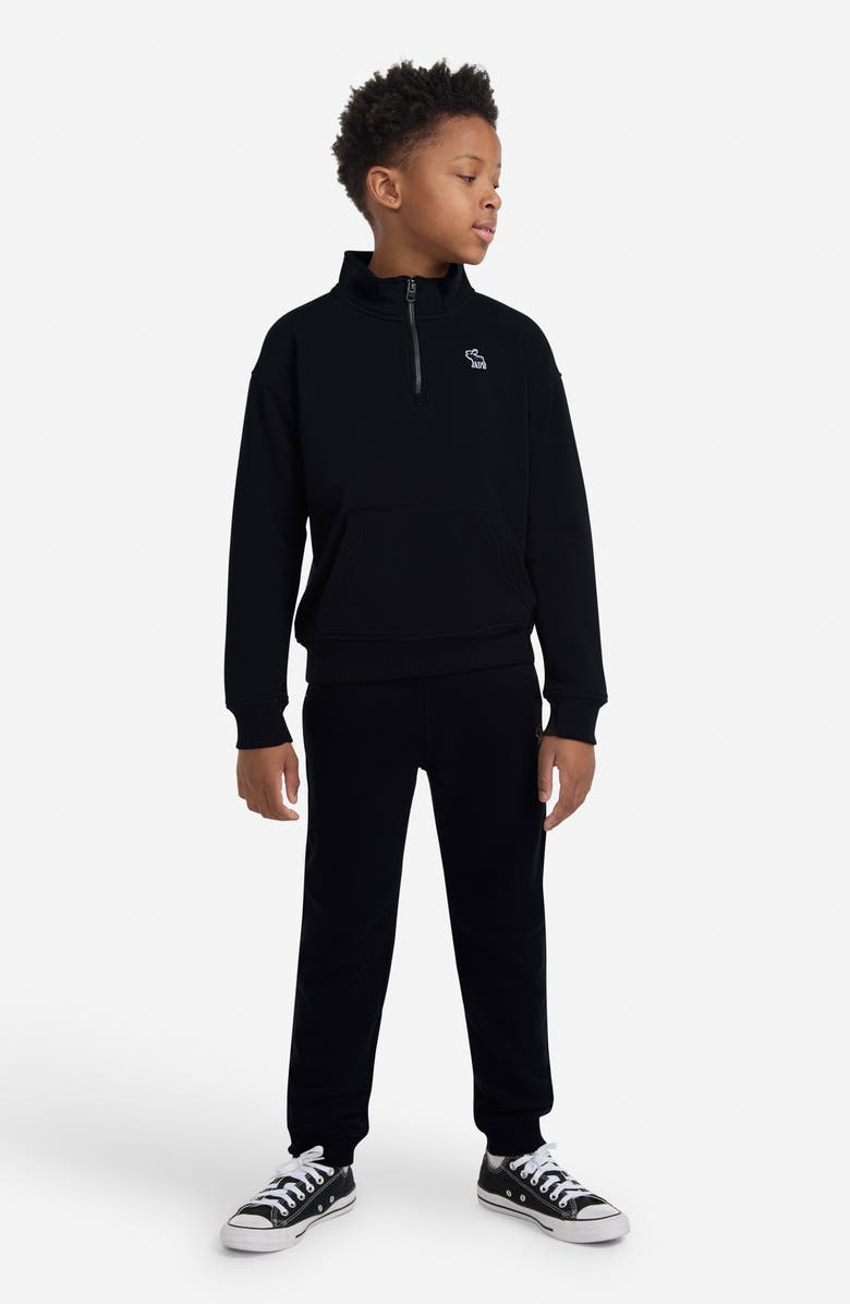 abercrombie kids Kids' Essential Quarter Zip Cotton Blend Sweatshirt, Alternate, color, Anthracite