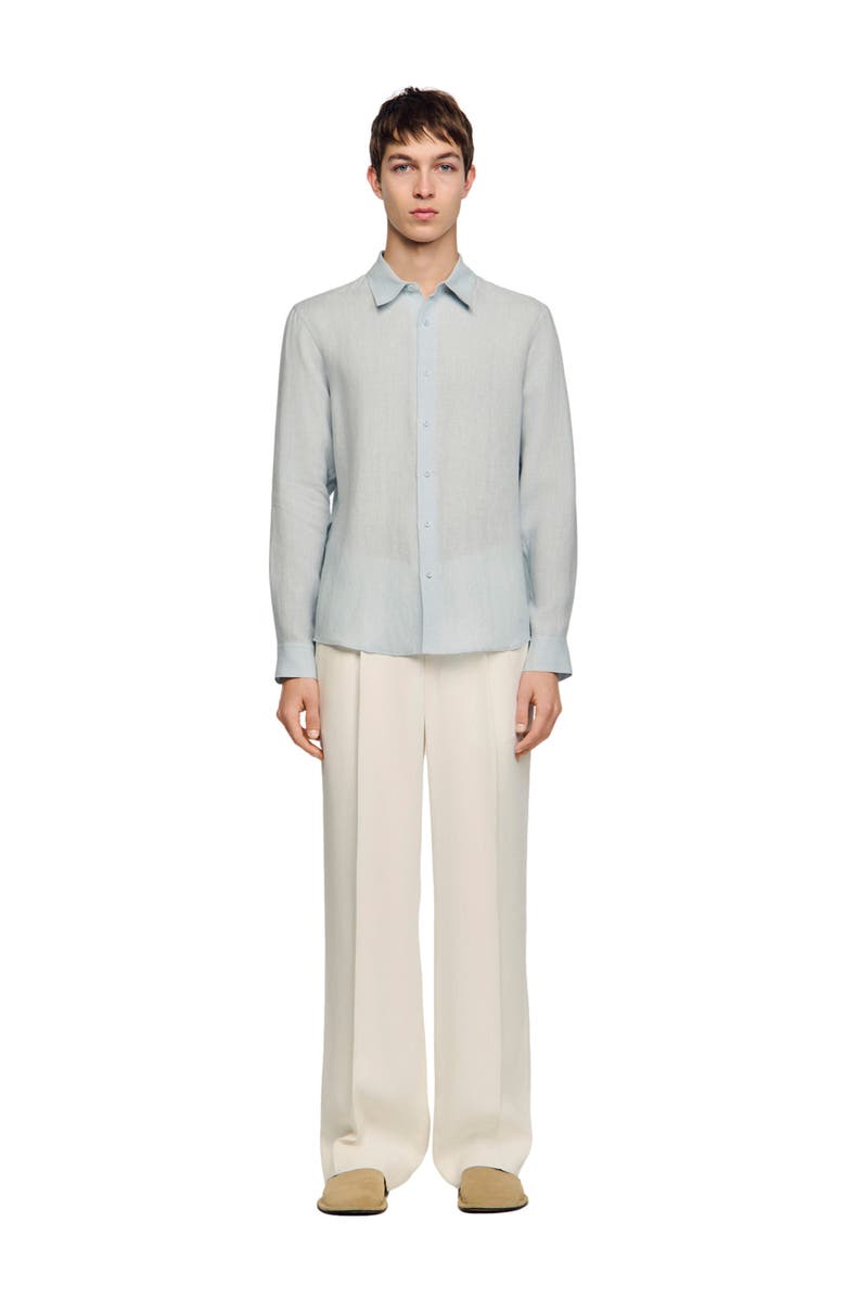 SANDRO Linen shirt, Alternate, color, Sky Blue