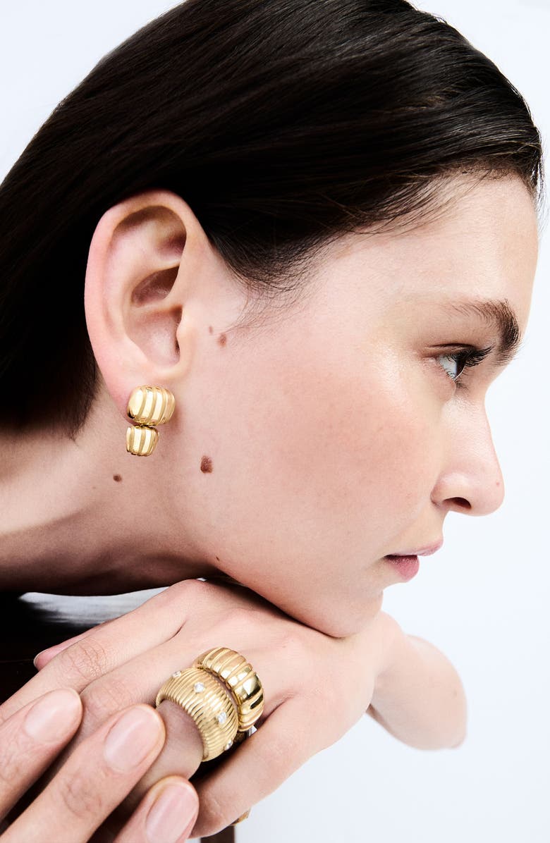 Pamela Zamore Orla Double Cushion Earrings, Alternate, color, Yellow Gold