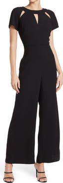 FOCUS BY SHANI Focus by Shani Keyhole Crepe Jumpsuit