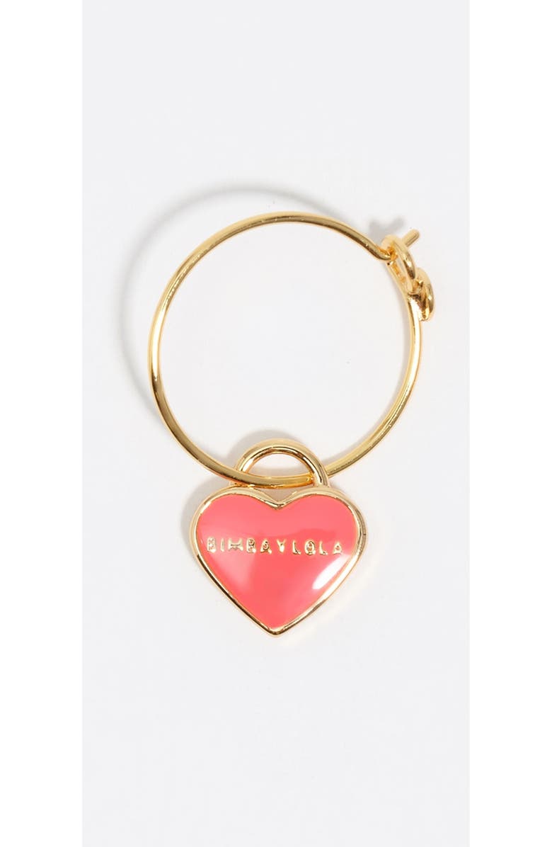 Bimba y Lola Mini Heart Hoop Earrings, Alternate, color, Coral