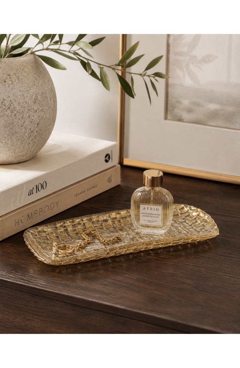 Zodax Braided Rectangular Serving Tray, Alternate, color, Gold