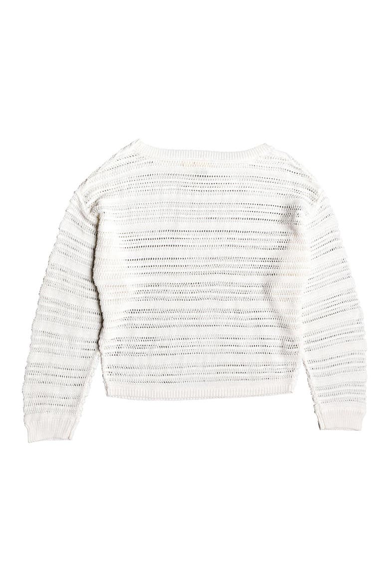 Sweet Amore Open Stripe Sweater, Alternate, color, SNOW WHITE