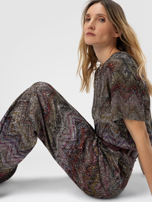 Missoni Wide Leg Pants With Zigzag Pattern In Multi