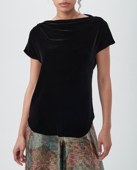 Tシャツ・カットソー ^LEATHERY^ Prune Boucle Short Sleeve Knit BLACK LRKN4201BK 4111_9ea30db7b2.jpg
