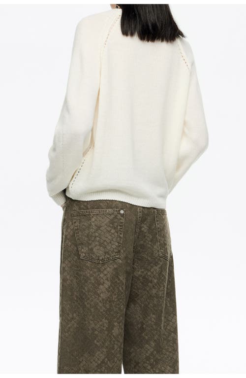 Bimba Y Lola Open-knit Wool Sweater In White