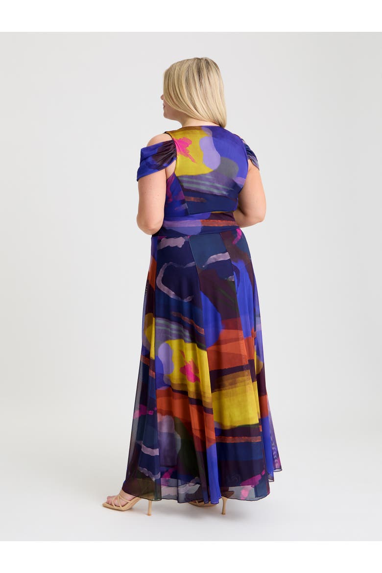 Jasmine Cold Shoulder Maxi Dress, Alternate, color, Abstract Multi