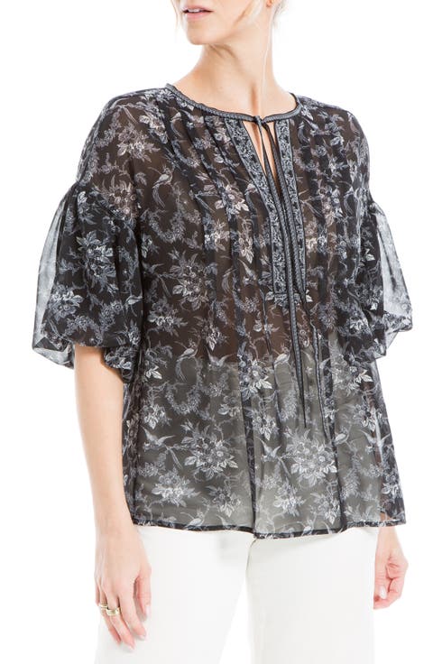 Puff Sleeve Pintuck Top