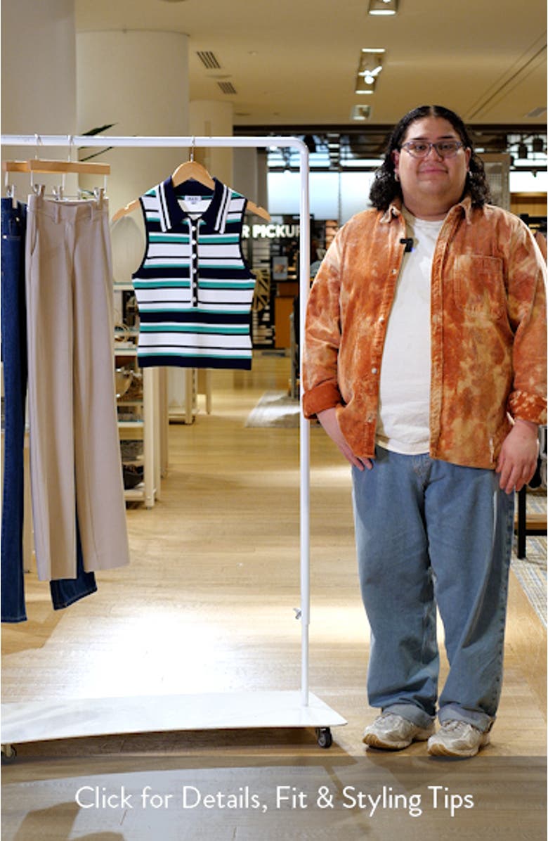 Vivienne Stripe Sleeveless Polo Sweater, sales video thumbnail