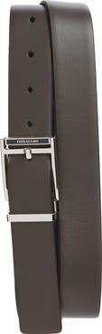 FERRAGAMO Reversible Calfskin Leather Belt