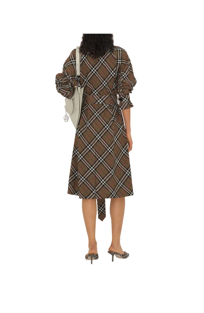 Burberry Check Silk Blend Trench Dress, Alternate, color, 