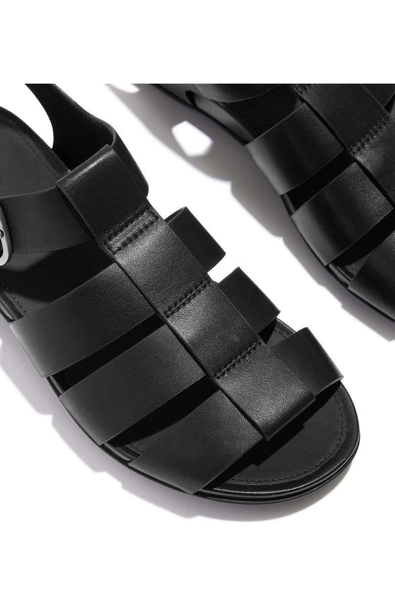 FitFlop Gracie Leather Fisherman Sandals, Alternate, color, Black