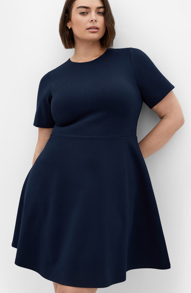 City Chic Cariline Fit 
Flare Dress, Alternate, color, Navy