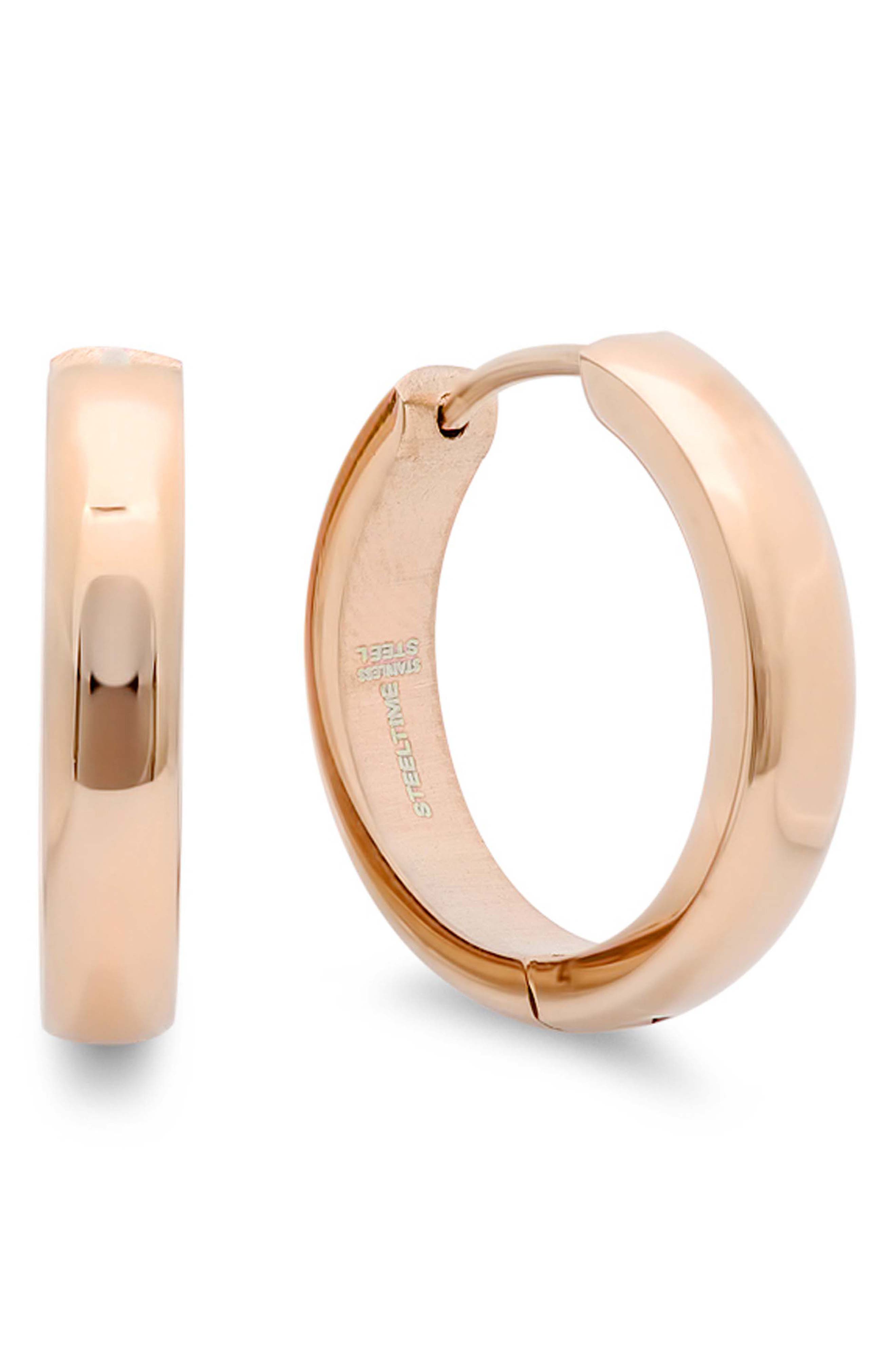 18K Rose Gold Plated Hoop Earrings