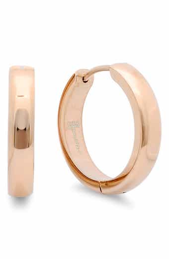18K Rose Gold Plated Hoop Earrings