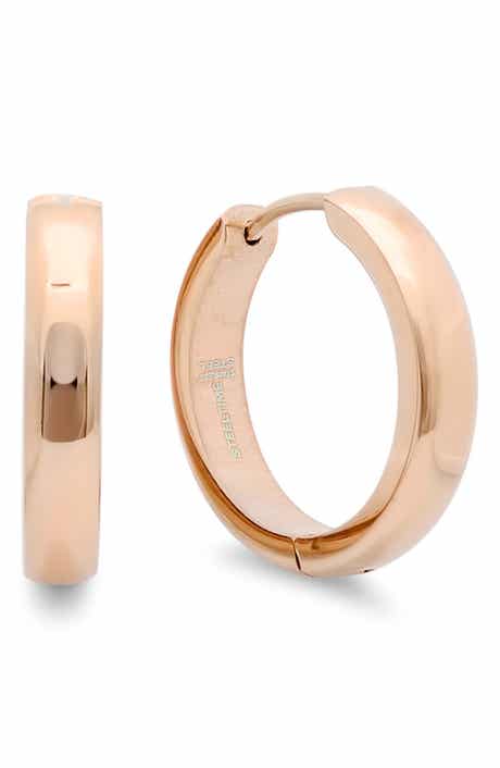 18K Rose Gold Plated Hoop Earrings