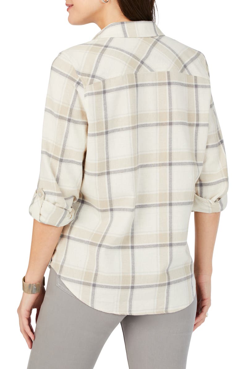 Foxcroft Charlie Plaid Cotton Button-Up Shirt, Alternate, color, 