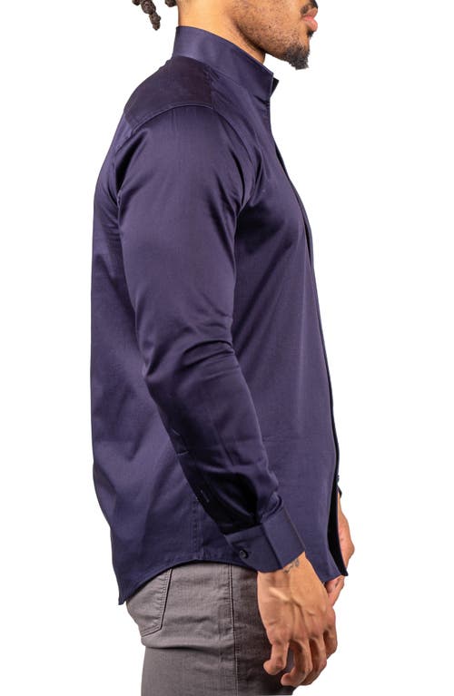 Maceoo Ceremony Prince Cotton Button-up Shirt In Blue