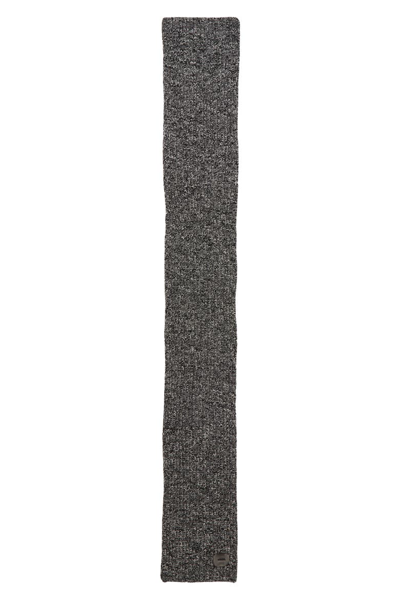 Marl Shaker Stitch Wool & Cashmere Scarf, Alternate, color, BLACK/ CREAM