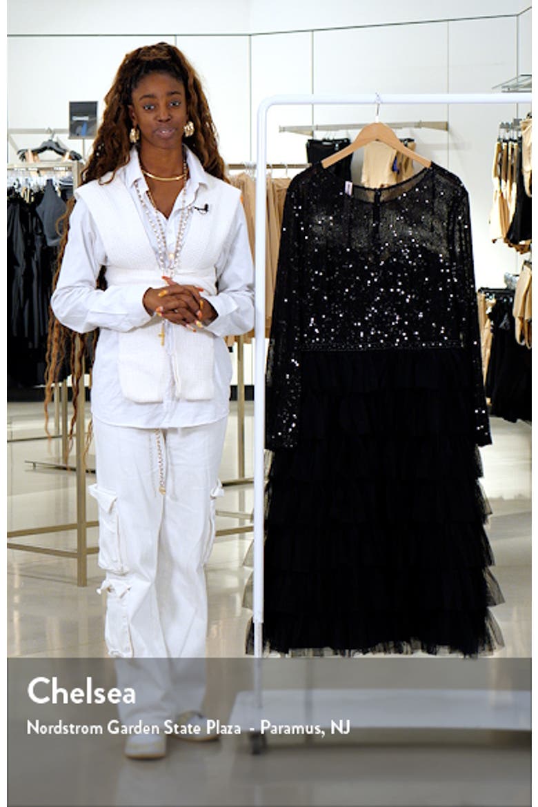 Sequined Layered Tulle A-Line Cocktail Dress video