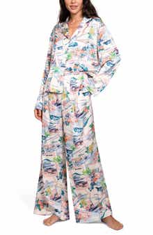 Midnight Bakery Print Satin Pajamas