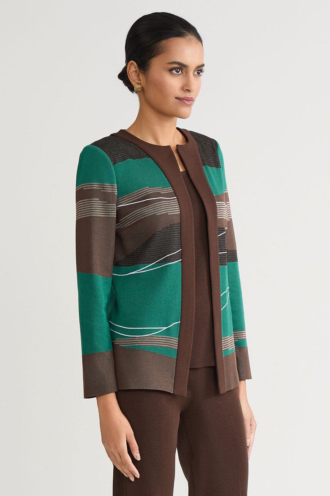 Heritage Embroidered Landscape Jacquard Knit Jacket - image 2