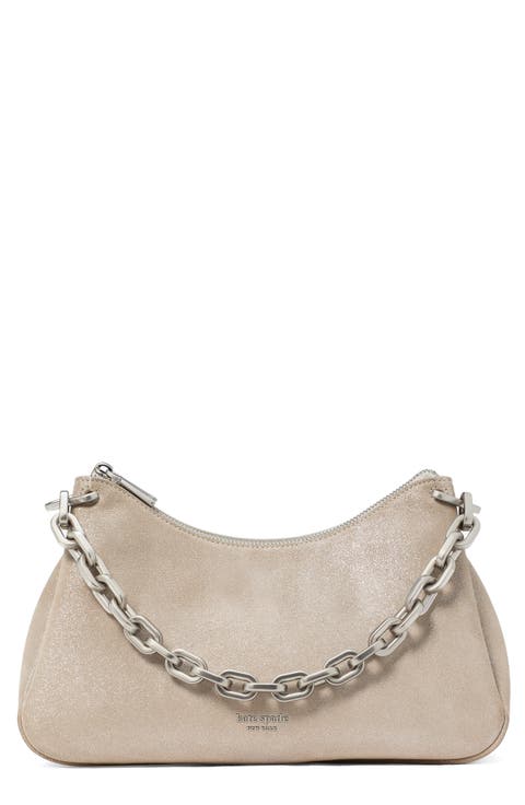 grace glitter suede chain shoulder bag
