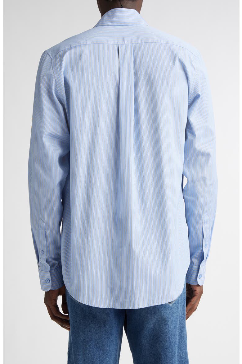Classic Logo Pinstripe Button-Up Shirt, Alternate, color, BLUE-WHITE STRIPE
