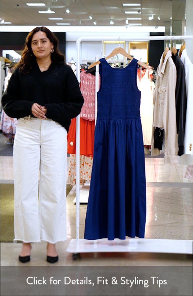 Melody Scoopback Smocked Midi Sundress, sales video thumbnail