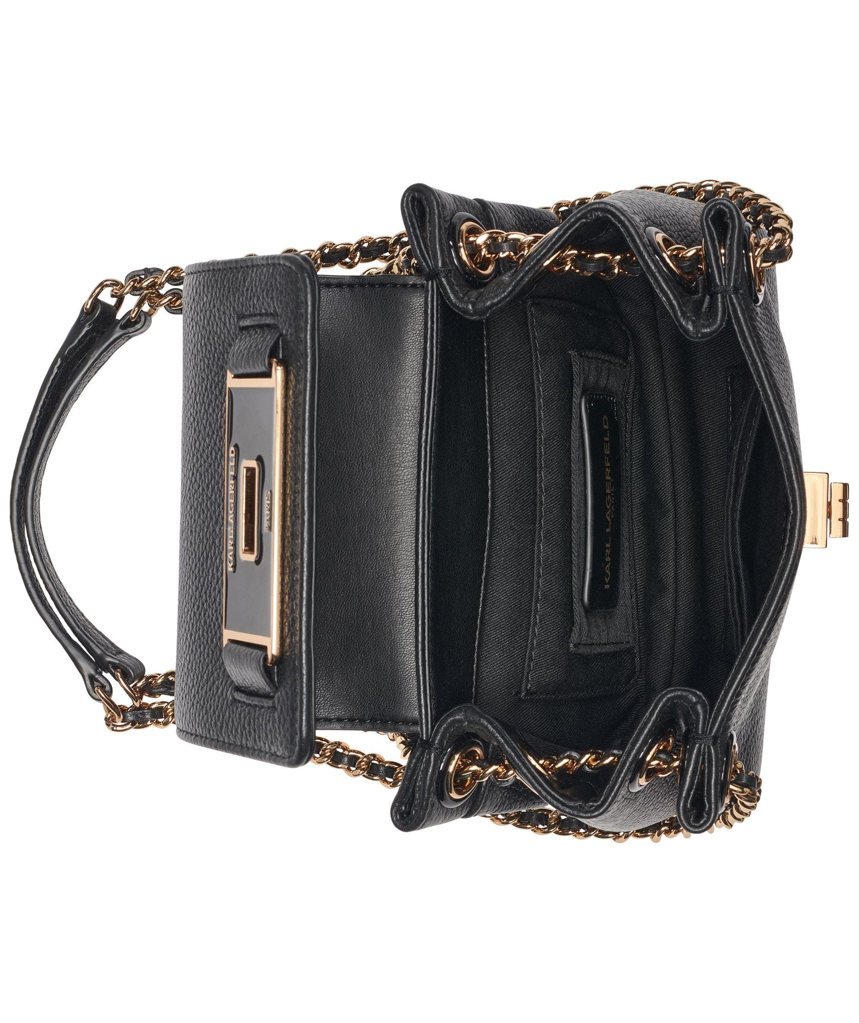 KARL LAGERFELD PARIS Bridgette Crossbody, Alternate, color, Black/Gold
