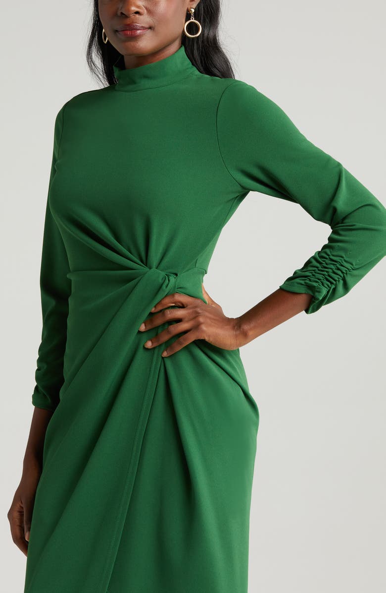 Tahari ASL Side Ruched Long Sleeve Sheath Dress, Alternate, color, 