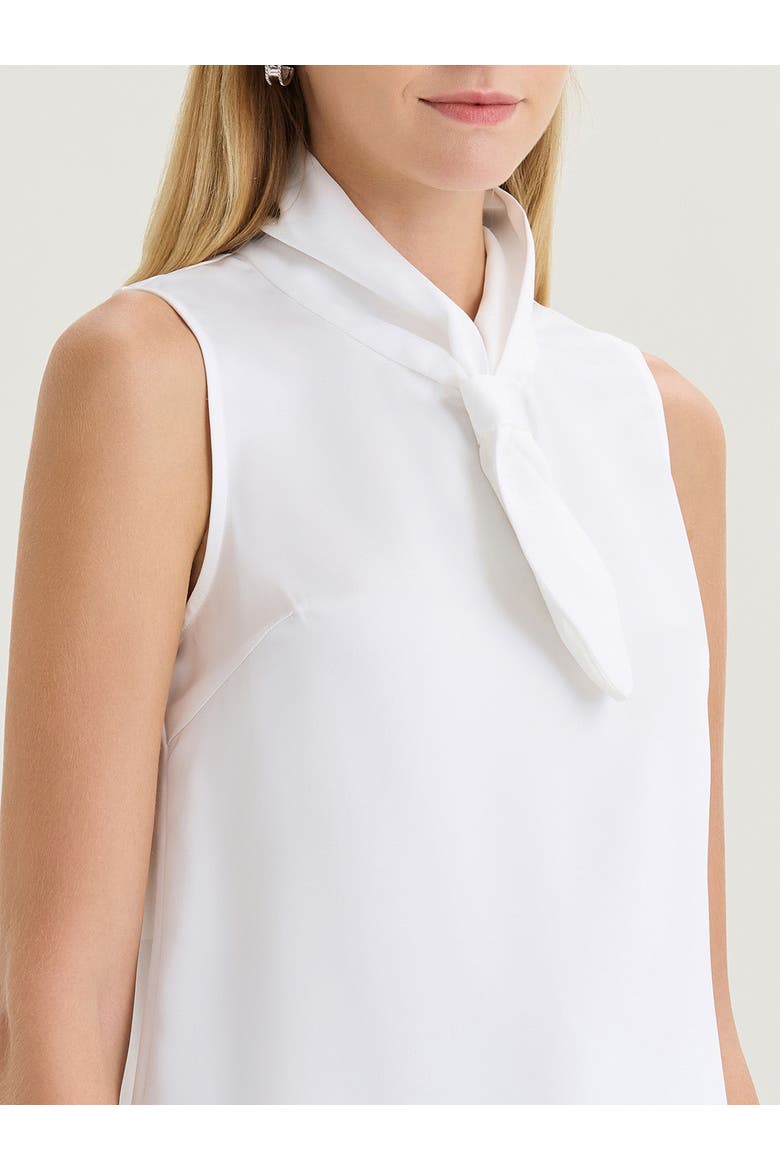 Short Tie-Neck Sleeveless Blouse, Alternate, color, White