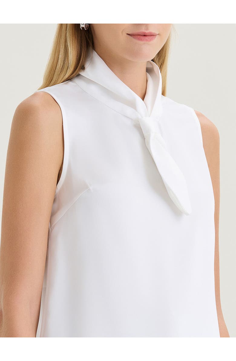 Misook Short Tie-Neck Sleeveless Blouse, Alternate, color, White