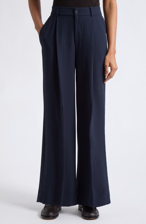Double-Faced Georgette High Waist Wide Leg Pants
