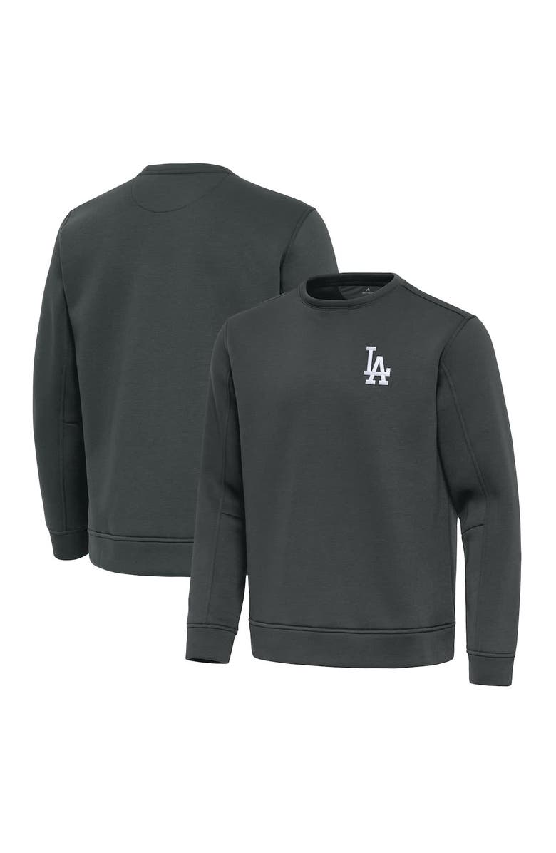 ANTIGUA Men's Antigua Pewter Los Angeles Dodgers Relevant Lightweight Pullover Sweatshirt, Main, color, Pewter