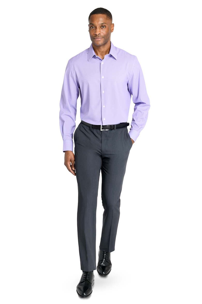 Regular Fit Geometric Print Performance Dress Shirt, Alternate, color, VIOLET