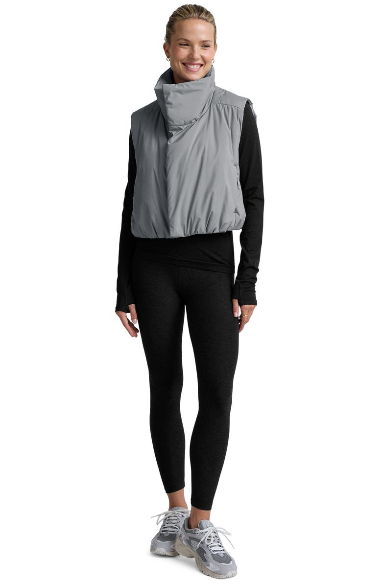 Beyond Yoga Warm-Up Water Repellent Puffer Vest, Alternate, color, Storm Gray