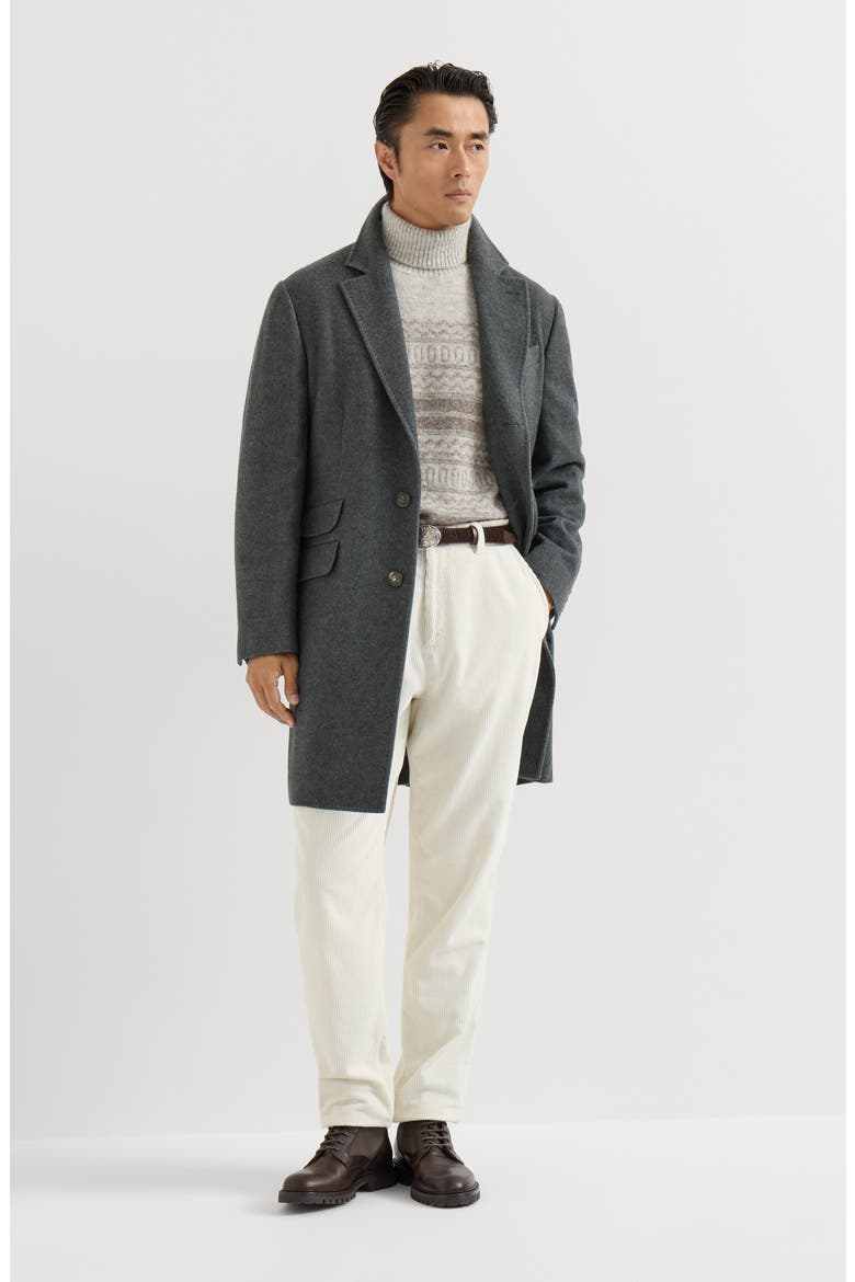 Lightweight water-resistant cashmere coat with double vents, Alternate, color, Lead
