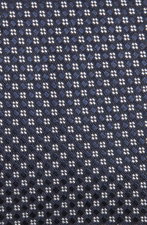 Canali Neat Silk Tie In Navy