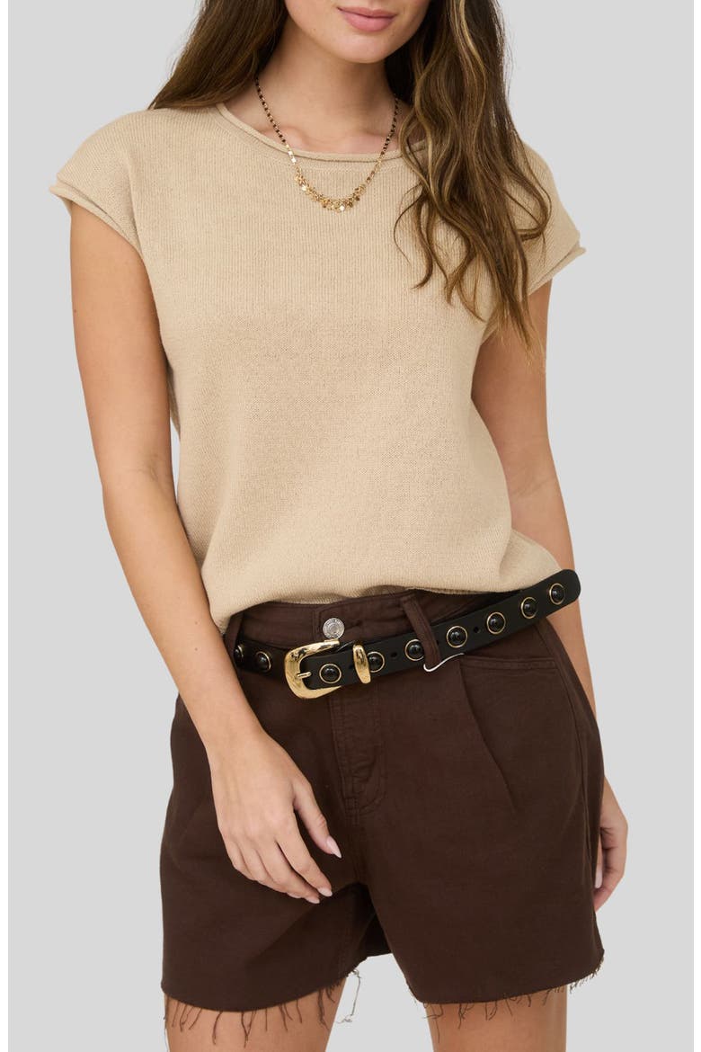 Cap Sleeve Sweater Top, Main, color, LIGHT KHAKI