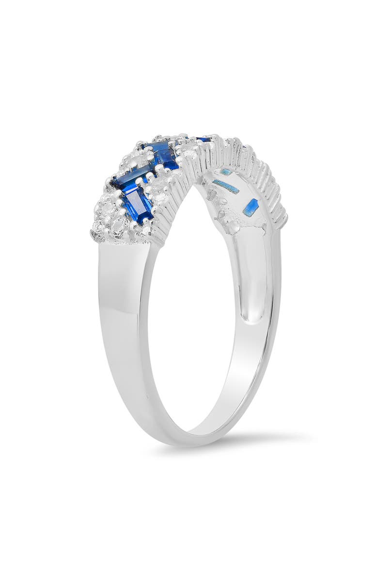 Queen Jewels Sterling Silver Two-Tone CZ Pavé Ring, Alternate, color, Silver