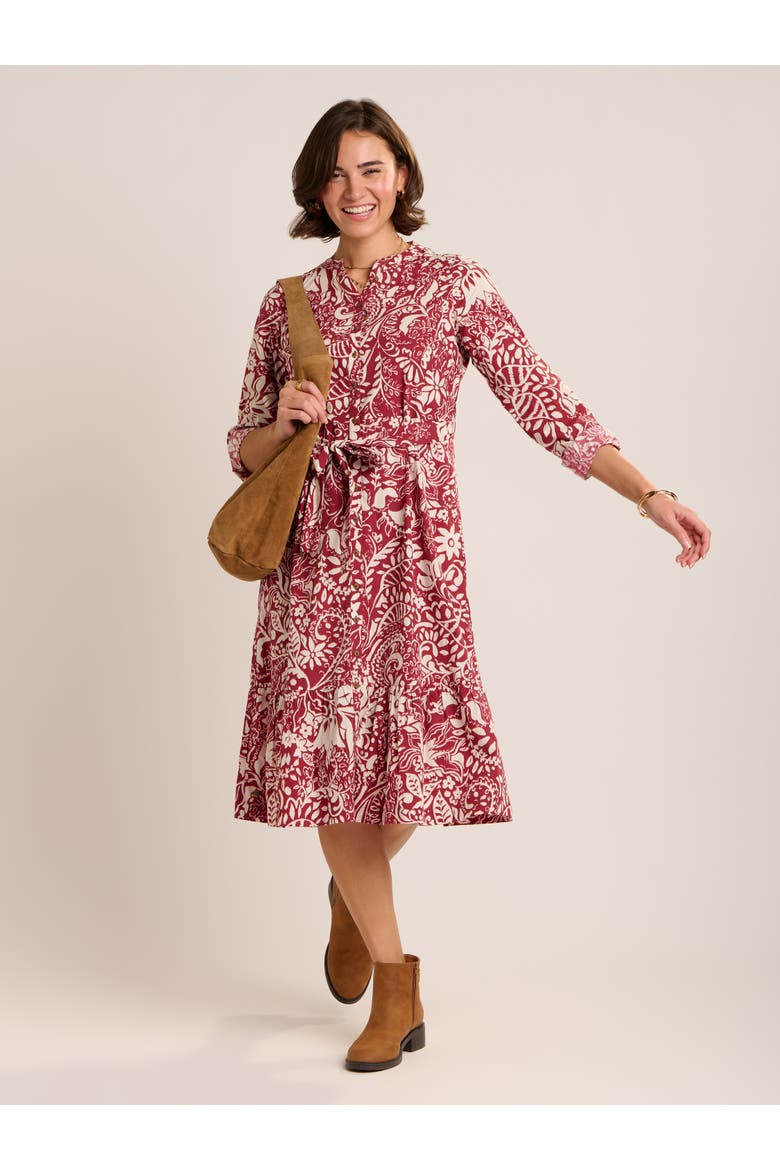 Alise Midi Shirt Dress, Alternate, color, Burgundy